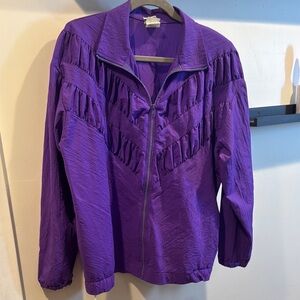 Teddi Purple Bomber Jacket with Fringe Details
